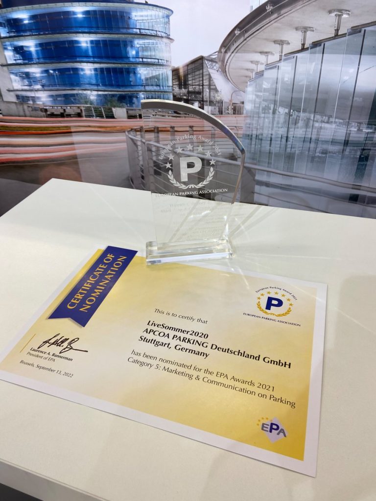 APCA wins EPA Award for Marketing presented by the European Parking Association.